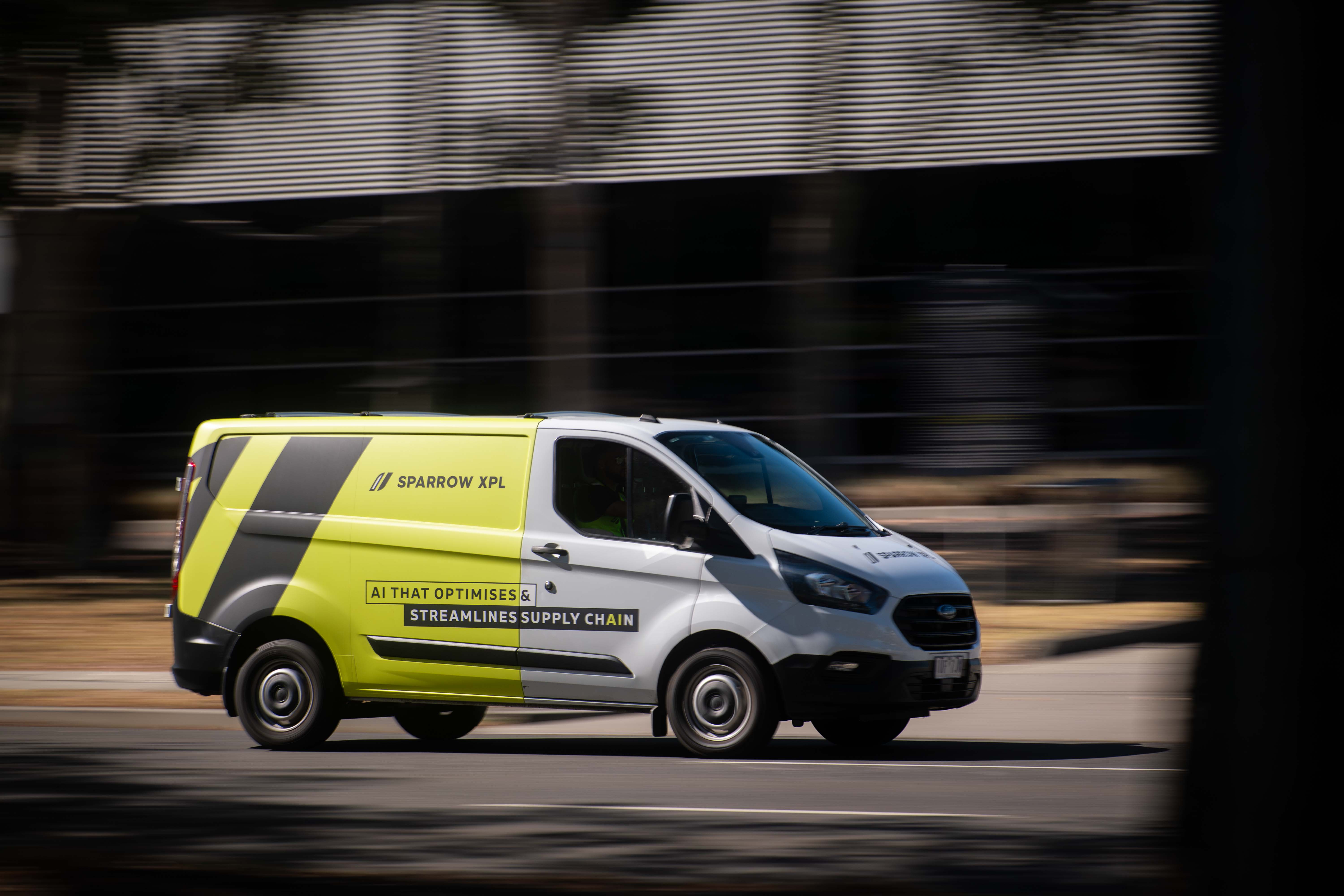 Sparrow XPL delivery van in motion
